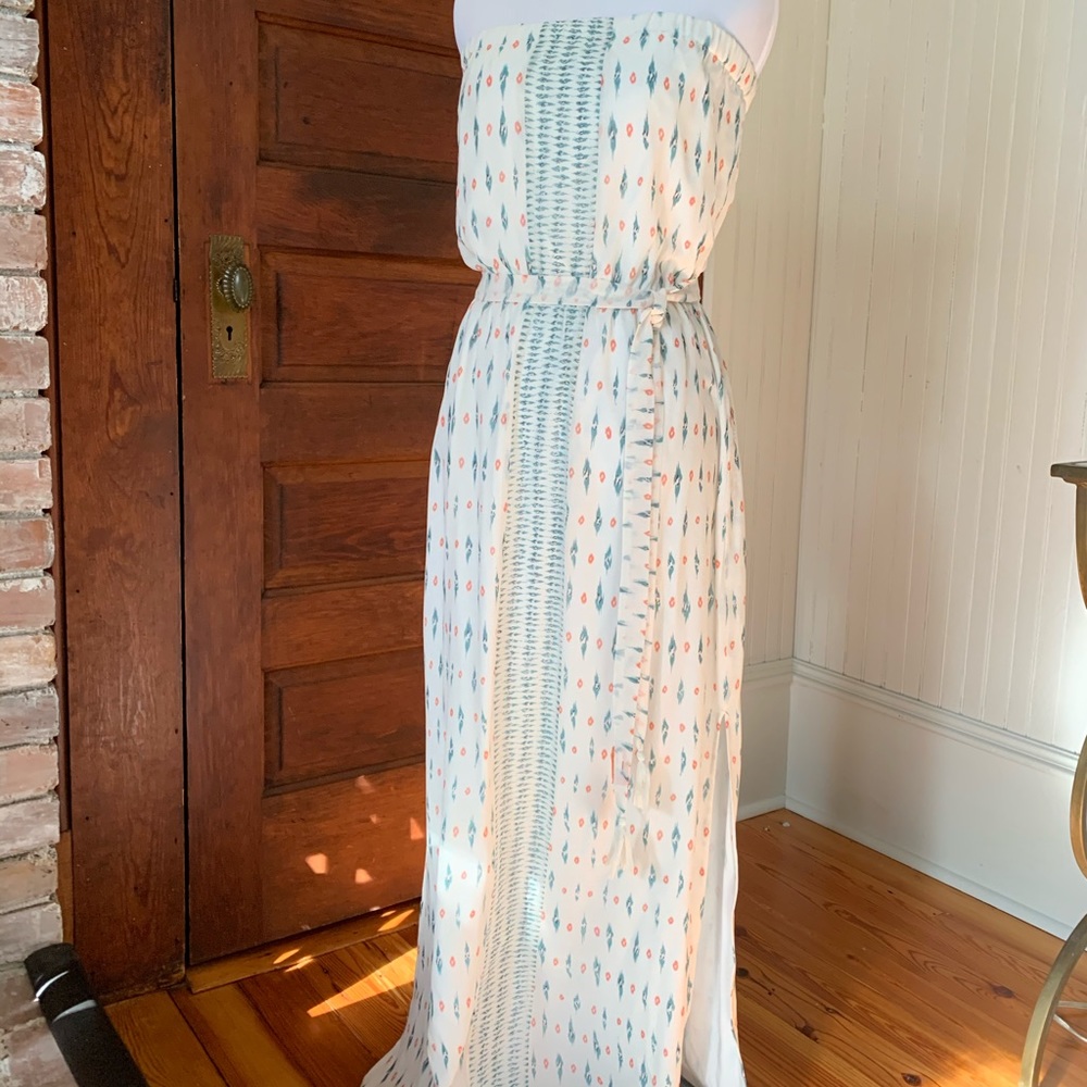 Joie Strapless Cream Maxi Dress